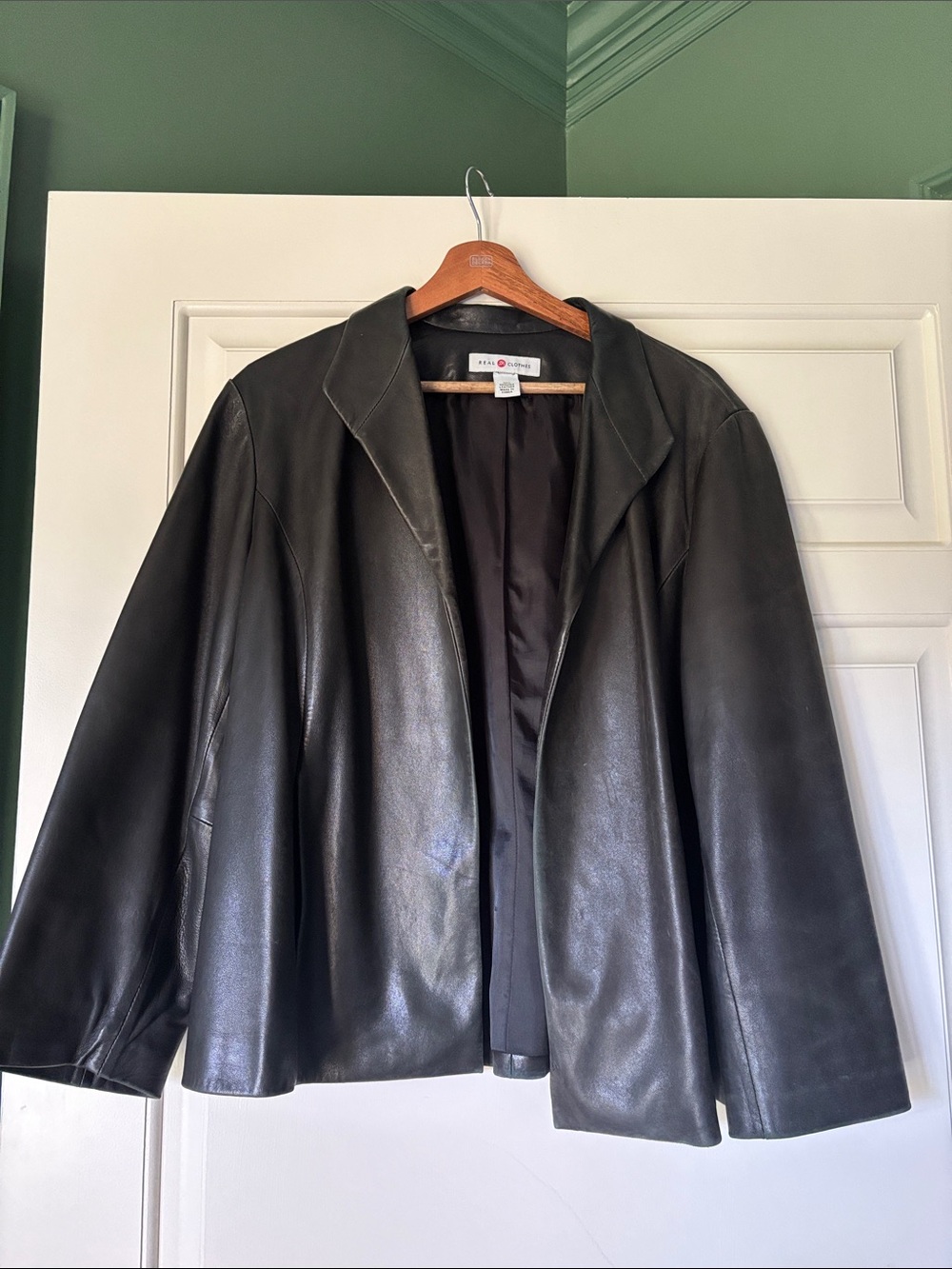 Real Clothes Black Leather Blazer